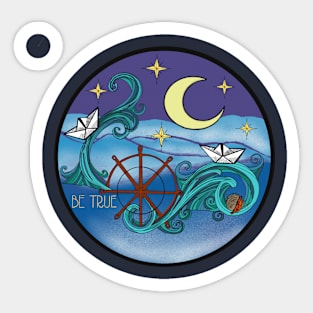 Art Nouveau Inspired Nautical Design Sticker